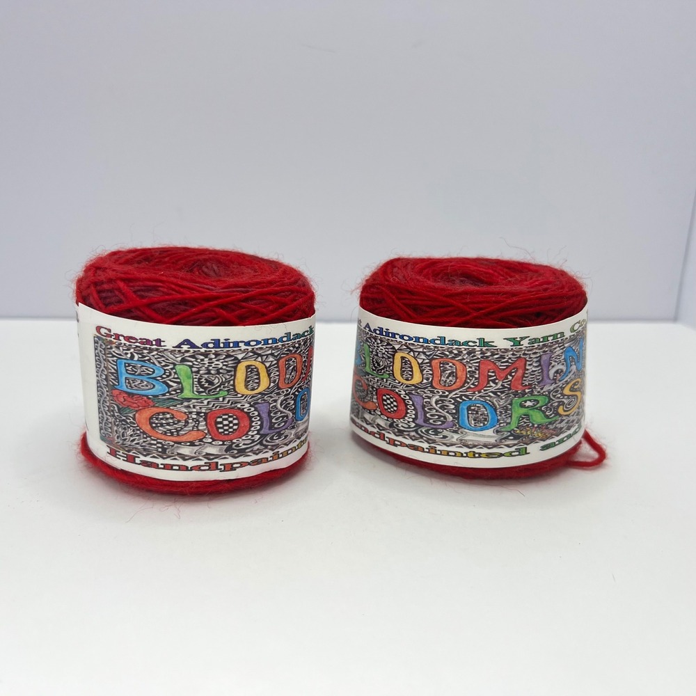 Great Adirondack Red Bloomin Colors BFL Wool Yarn Candy Apple 420yds USA Spun